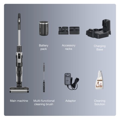 Bezprzewodowy odkurzacz do sprzątania na sucho i mokro JIMMY HW9, samoczyszczący - Czarny