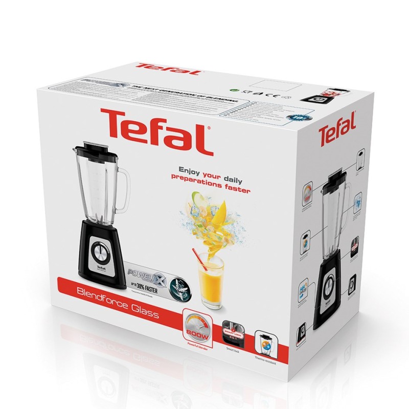 Tefal BlendForce II BL4358 800W 1,25L Blender stojący z technologią powelix - Czarny