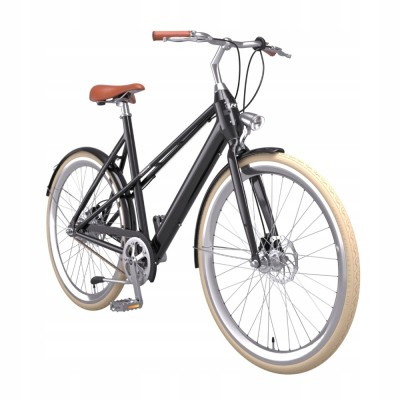 FORIDE C1 54 cm M Step Through klasyczny miejski rower elektryczny, silnik 250W – Czarny Połysk