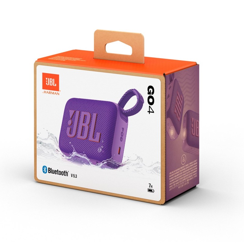 JBL Go 4 Mono 4,2W Przenośny głośnik, IP67, sterowanie aplikacją - Fioletowy