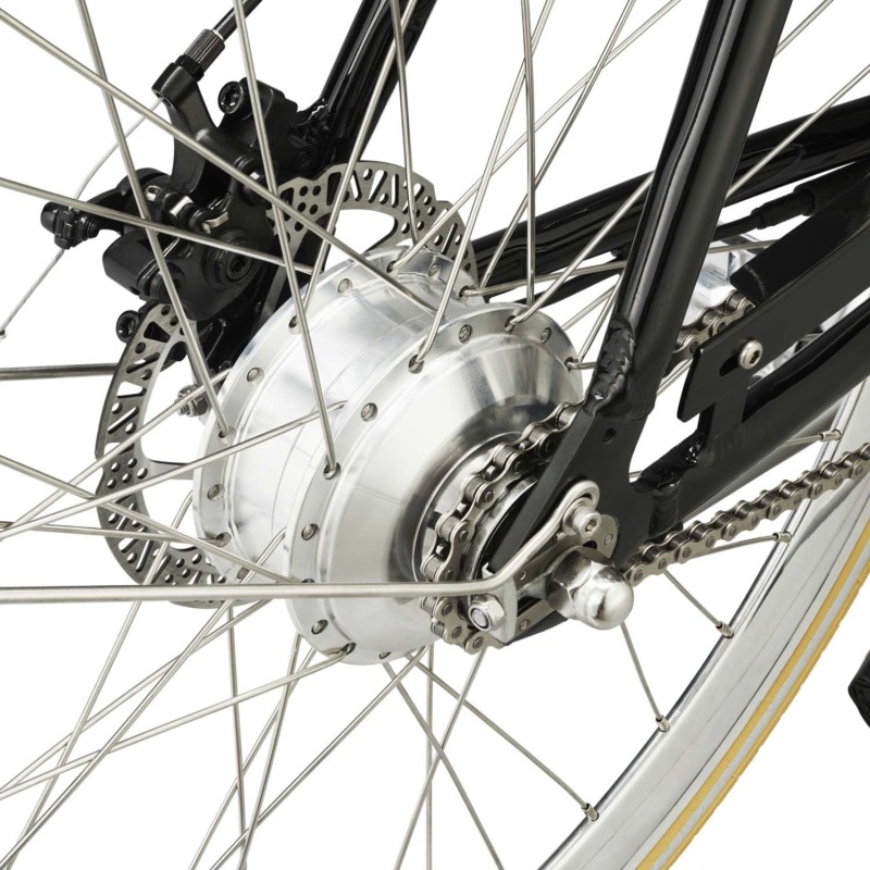 FORIDE C1 54 cm M Step Through klasyczny miejski rower elektryczny, silnik 250W – Czarny Połysk