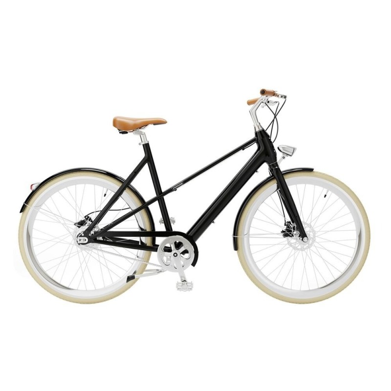 FORIDE C1 54 cm M Step Through klasyczny miejski rower elektryczny, silnik 250W – Czarny Połysk