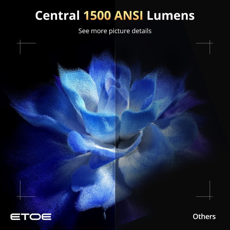 Projektor ETOE Whale Pro, Rozdzielczość 1920*1080, 1500 ANSI Lumenów - Czarny