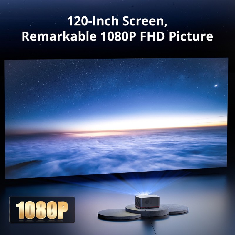 Projektor ETOE Whale Pro, Rozdzielczość 1920*1080, 1500 ANSI Lumenów - Czarny