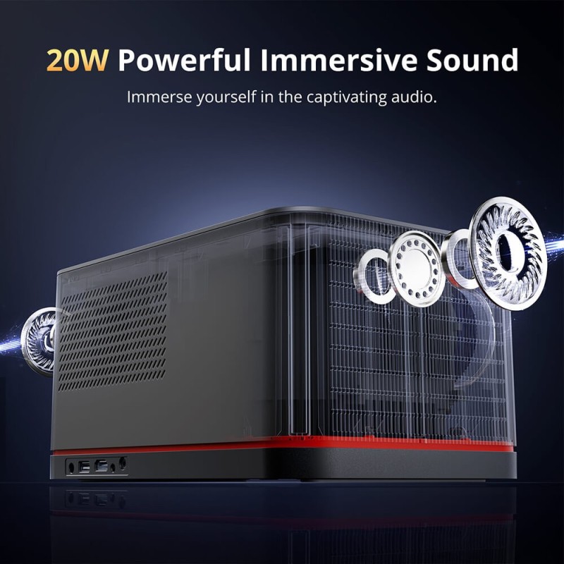 Projektor ETOE Whale Pro, Rozdzielczość 1920*1080, 1500 ANSI Lumenów - Czarny