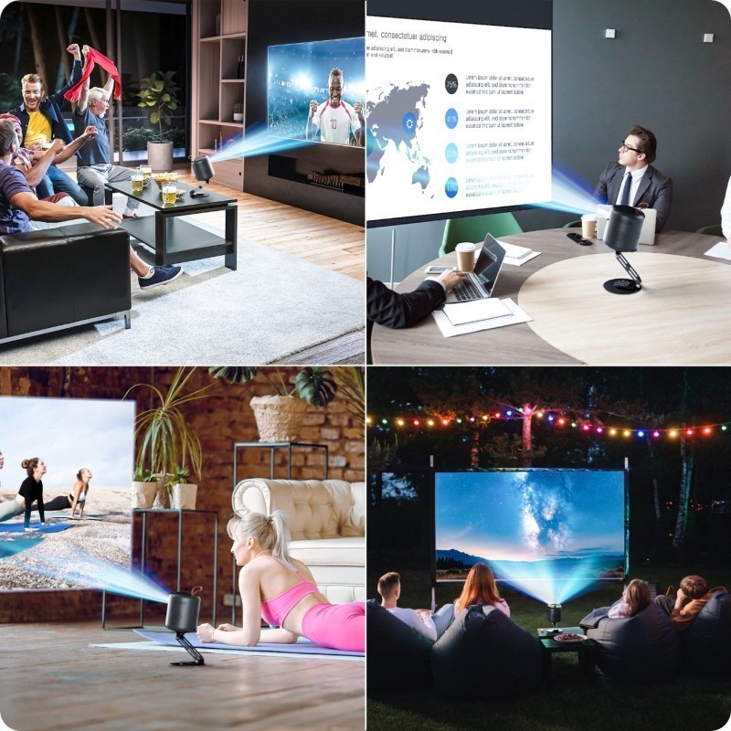 Projektor ETOE Dolphin DLP z 1 sztuką uchwyt biurkowy obrotowy 360°