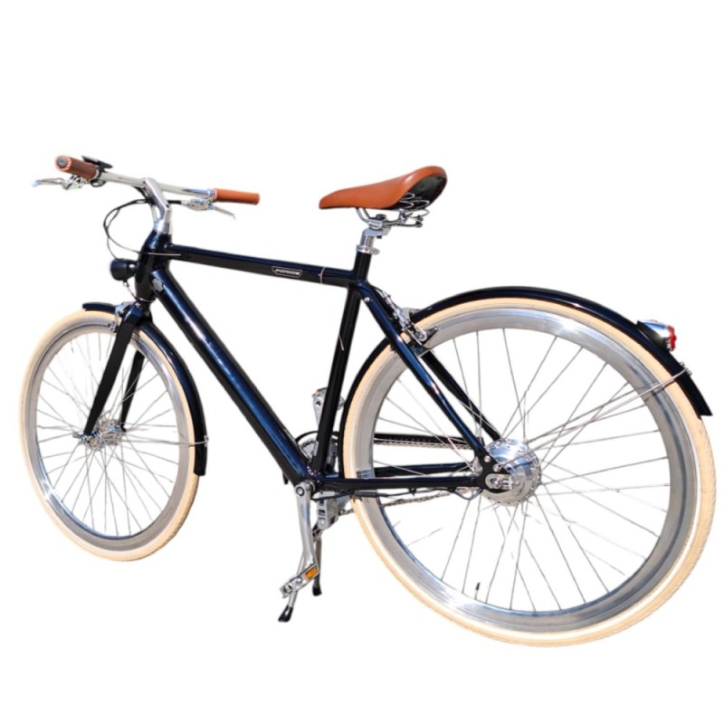 FORIDE V1 54 cm M Klasyczny miejski rower elektryczny, silnik 250 W, bateria Samsung 36V 10,5 Ah – Błyszczącej czerni.
