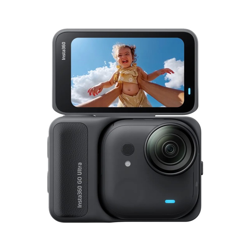 Insta360 GO Ultra kamera sportowa Standard Bundle, układ AI 5 nm do wideo 4K60fps, czujniki 1/1,28″ - Czarny