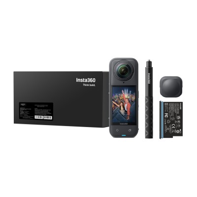 Insta360 X5 kamera sportowa Starter Bundle, wideo 8K 360°, czujniki 1/1,28″ - Czarny o północy