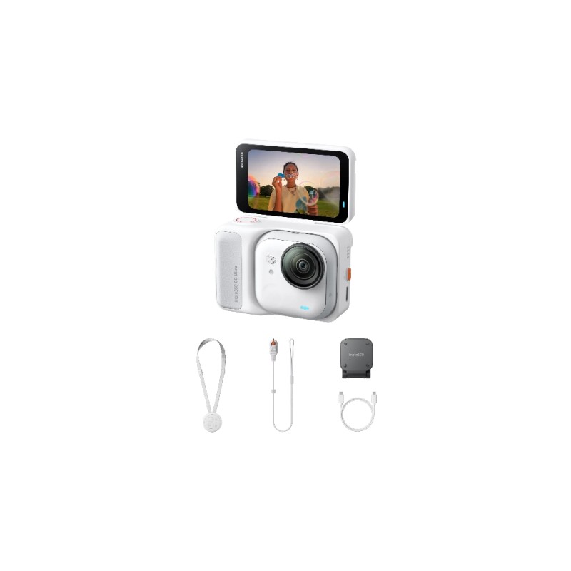 Insta360 GO Ultra kamera sportowa Standard Bundle, układ AI 5 nm do wideo 4K60fps, czujniki 1/1,28″ - Arktyczna biel