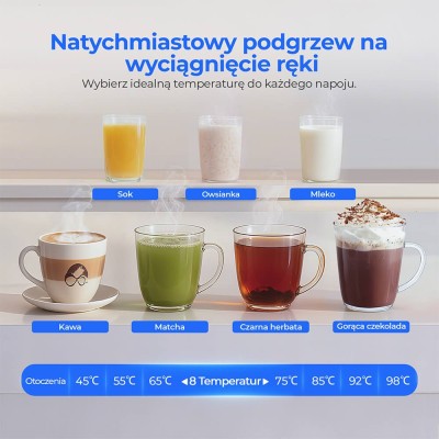 Hydrofast W100 Odwróconą osmozą nablatowy oczyszczacz wody, UV, 8 poziomów temperatury - Srebrny