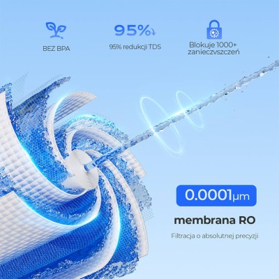 Hydrofast W100 Odwróconą osmozą nablatowy oczyszczacz wody, UV, 8 poziomów temperatury - Srebrny