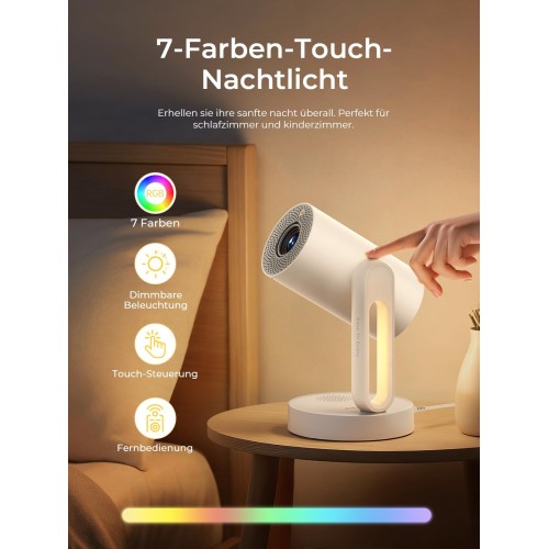 Projektor ETOE Starfish Plus, Google TV i Netflix, ambientowe światło, 1080P 2