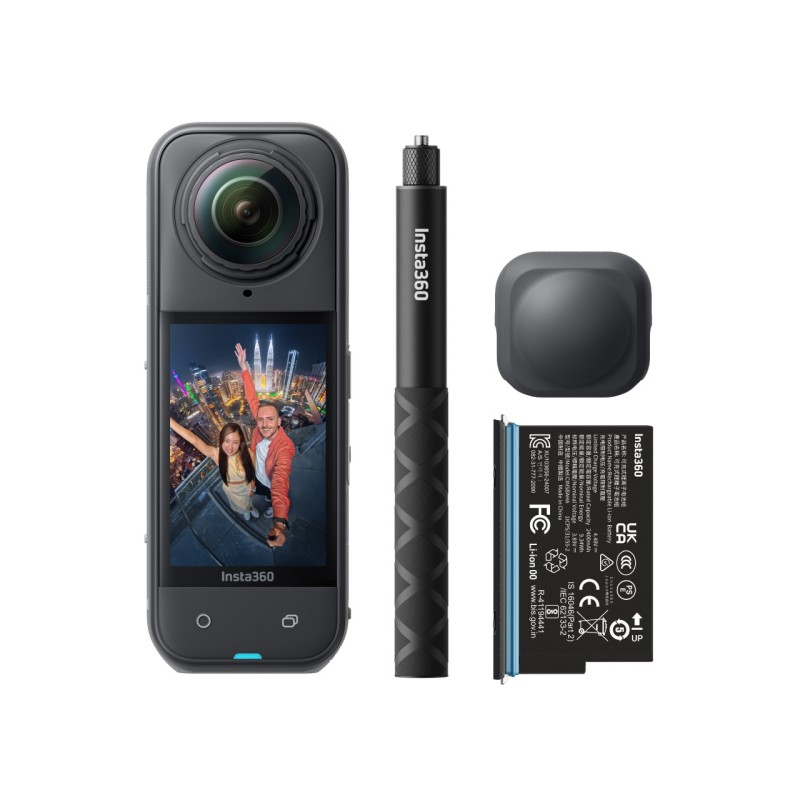 Insta360 X5 kamera sportowa Starter Bundle, wideo 8K 360°, czujniki 1/1,28″ - Czarny o północy