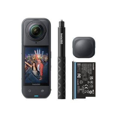 Insta360 X5 kamera sportowa Starter Bundle, wideo 8K 360°, czujniki 1/1,28″ - Czarny o północy