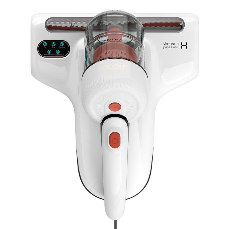 JIGOO J200 Odkurzacz do roztoczy, zintegrowany system dual-cup, ssanie 13 kPa - Biały