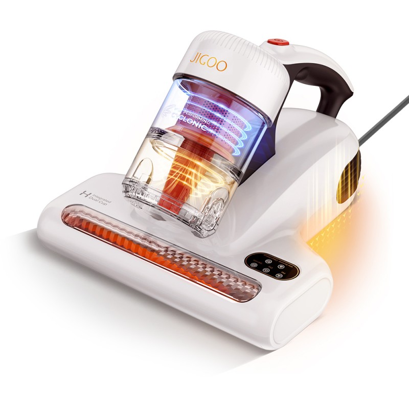 JIGOO J200 Odkurzacz do roztoczy, zintegrowany system dual-cup, ssanie 13 kPa - Biały