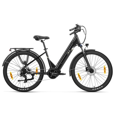 Touroll Urbano 3 Rower elektryczny, silnik o średnim momencie obrotowym 70 Nm, zasięg 120 km - Szary
