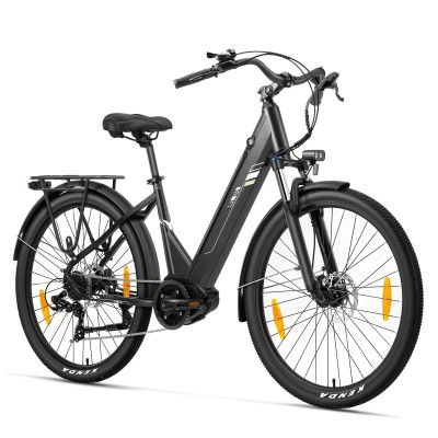 Touroll Urbano 3 Rower elektryczny, silnik o średnim momencie obrotowym 70 Nm, zasięg 120 km - Szary