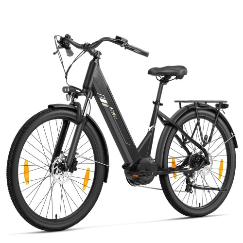Touroll Urbano 3 Rower elektryczny, silnik o średnim momencie obrotowym 70 Nm, zasięg 120 km - Szary